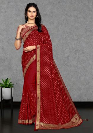 Picture of Shapely Silk Maroon Saree
