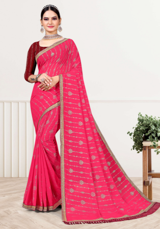 Picture of Appealing Silk Deep Pink Saree
