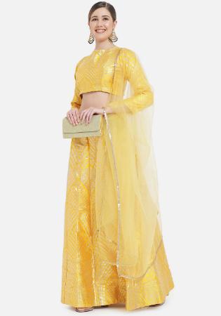 Picture of Excellent Silk Yellow Lehenga Choli