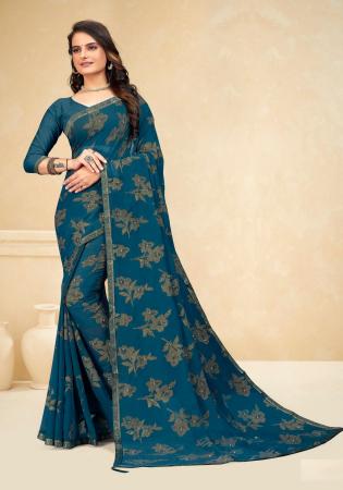 Picture of Taking Silk Teal Saree