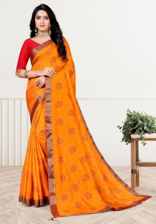 Picture of Splendid Silk Dark Orange Saree