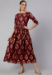 Picture of Superb Rayon & Cotton Saddle Brown Readymade Gown