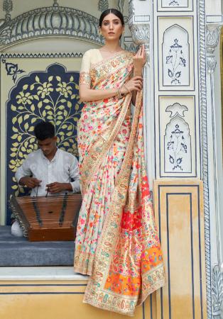 Buy Beige Color Khadi Silk Fabric Designer Saree Online - SREV3189 |  Appelle Fashion