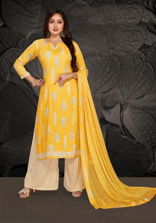 Picture of Radiant Rayon Golden Rod Straight Cut Salwar Kameez