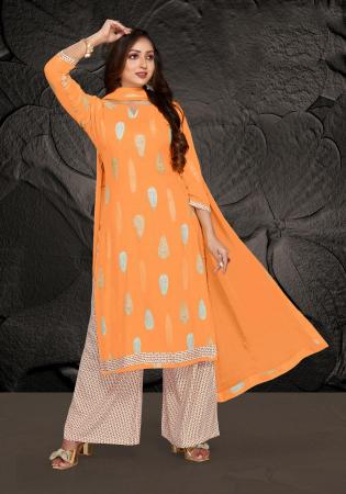 Picture of Bewitching Rayon Coral Straight Cut Salwar Kameez
