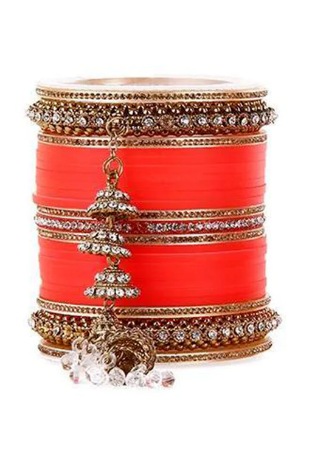 Picture of Good Looking Orange Red Bangles