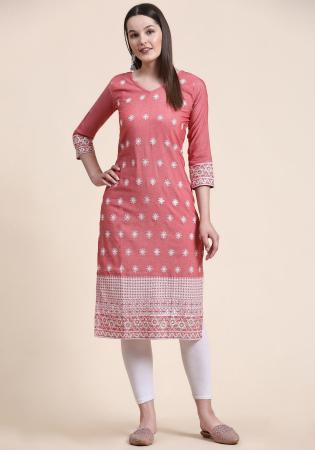 Picture of Taking Cotton Pale Violet Red Kurtis & Tunic