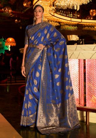Picture of Magnificent Silk Dark Slate Blue Saree