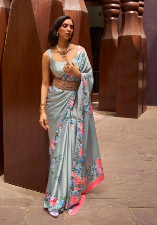 Picture of Appealing Satin Dim Gray Saree