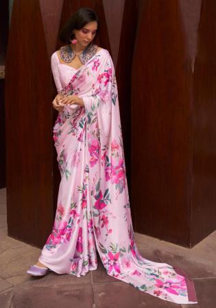 Picture of Classy Satin Rosy Brown Saree