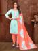 Picture of Silk Pale Turquoise Straight Cut Salwar Kameez