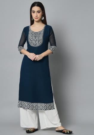 Picture of Sublime Georgette Midnight Blue Kurtis & Tunic
