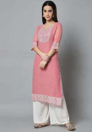 Picture of Excellent Georgette Pale Violet Red Kurtis & Tunic