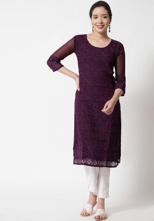 Picture of Beauteous Georgette Brown Kurtis & Tunic