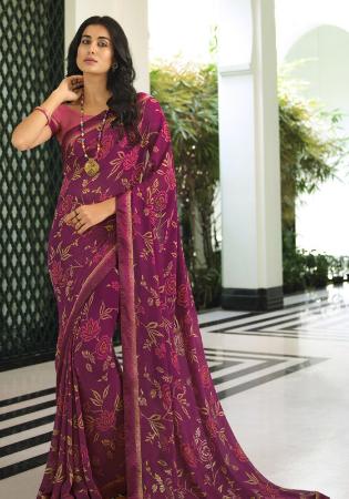 Picture of Alluring Georgette Brown Saree