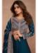 Picture of Stunning Silk Medium Blue Party Wear Gown