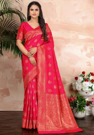 Picture of Elegant Silk Deep Pink Saree