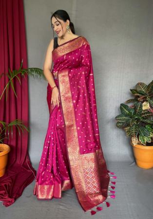 Picture of Marvelous Silk Medium Violet Red Saree