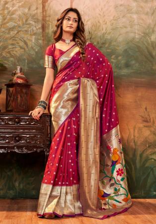 Picture of Good Looking Silk Fire Brick Saree