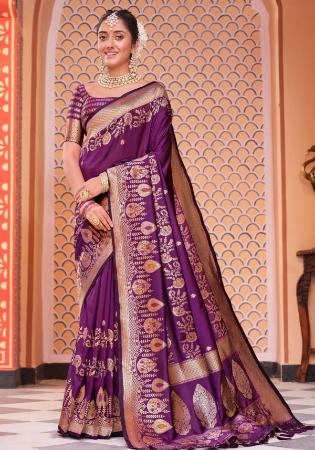 Picture of Beauteous Silk Purple Saree