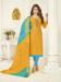 Picture of Well Formed Cotton Orange Straight Cut Salwar Kameez