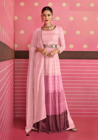 Picture of Alluring Georgette Light Pink Anarkali Salwar Kameez