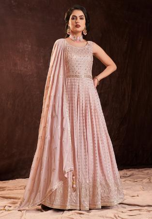 Picture of Beautiful Georgette Thistle Readymade Gown