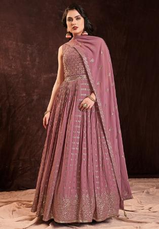 Picture of Taking Georgette Rosy Brown Readymade Gown