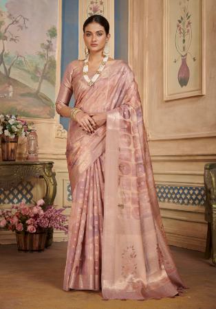 Picture of Delightful Silk Rosy Brown Saree