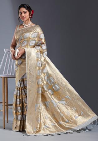 Picture of Lovely Satin & Silk Grey Saree