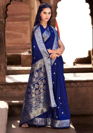 Picture of Sublime Silk Midnight Blue Saree
