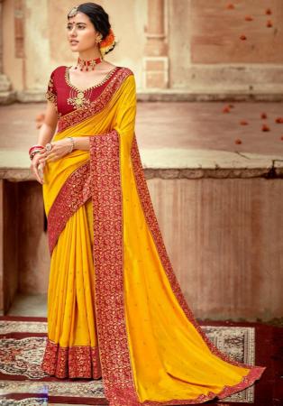 Picture of Charming Synthetic Orange Saree