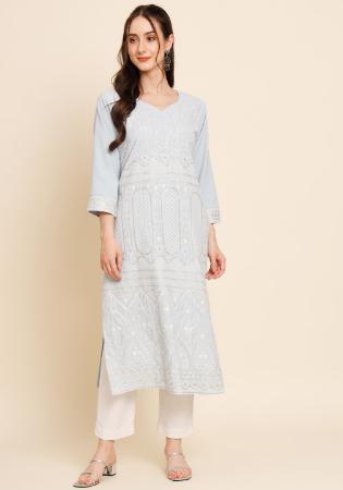Picture of Sublime Crepe Light Steel Blue Kurtis & Tunic
