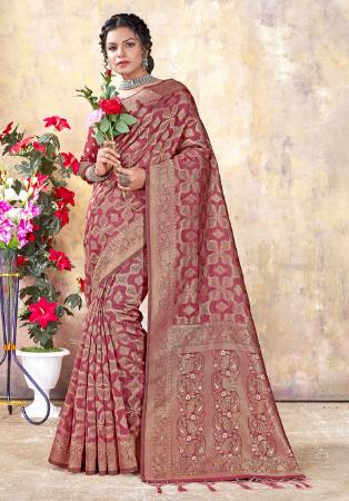 Picture of Superb Organza Rosy Brown Saree