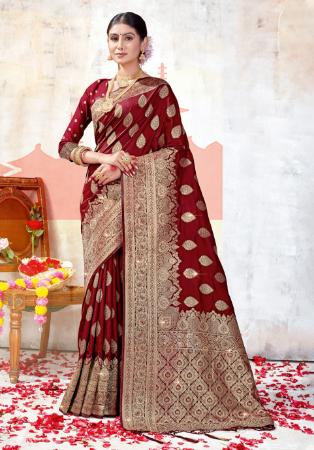 Picture of Graceful Silk Maroon Saree