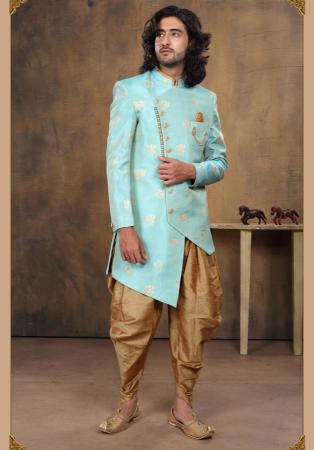 Picture of Fascinating Silk Pale Turquoise Indo Western