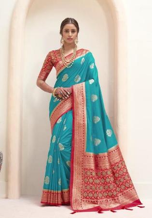 Picture of Enticing Silk Teal Saree
