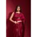 Picture of Shapely Georgette & Silk Maroon Saree