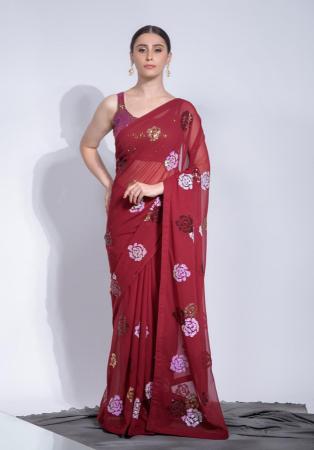 Picture of Enticing Georgette Brown Saree