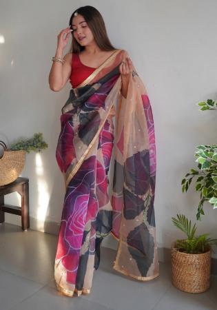 Picture of Appealing Organza Light Slate Grey Saree