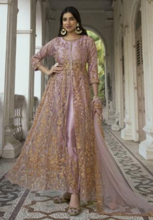 Dark Green Sequence Butterfly Net Party Anarkali Suit from Ethnic Plus