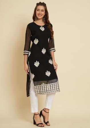 Picture of Sublime Georgette Black Kurtis & Tunic