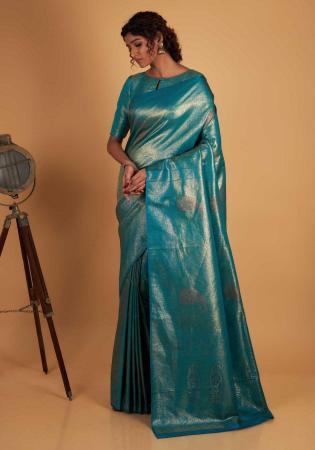 Picture of Good Looking Silk Steel Blue Saree