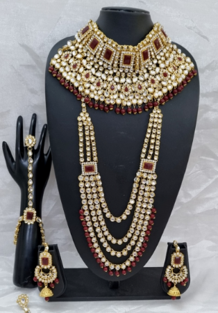 Picture of Beauteous Maroon Necklace Set