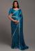 Picture of Excellent Satin Teal Saree