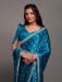 Picture of Excellent Satin Teal Saree