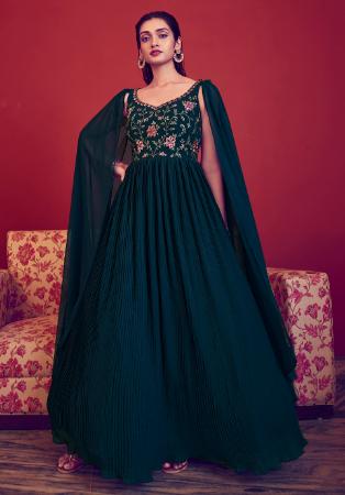 Picture of Grand Georgette Navy Blue Readymade Gown