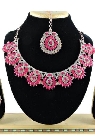 Picture of Good Looking Hot Pink Necklace Set