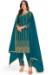 Picture of Shapely Silk Teal Straight Cut Salwar Kameez