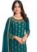 Picture of Shapely Silk Teal Straight Cut Salwar Kameez
